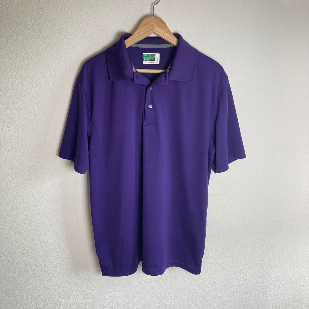 Ben Hogan Performance Power Stretch Purple Golf Polo Shirt Mens LG Short Sleeve